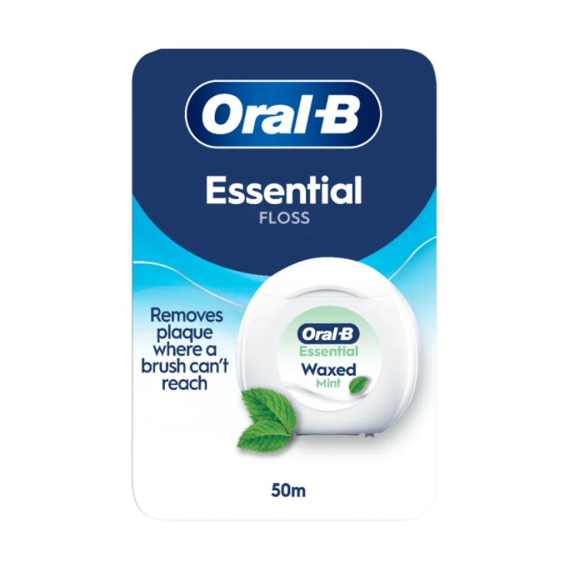 Oral-B Essential Floss Κηρωμένο Οδοντικό Νήμα Μέντα 50m για Μεσοδόντιο Καθαρισμό