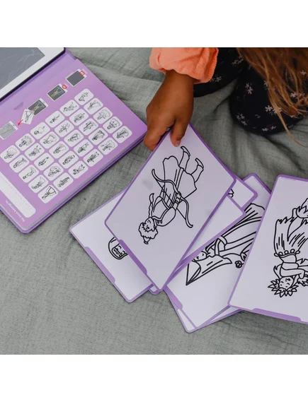 KIDYDRAW-MINI Φορητό LCD Tablet Ζωγραφικής 8.2’’ με 30 Σχέδια για Παιδιά 4+ Princess Ροζ - Image 2
