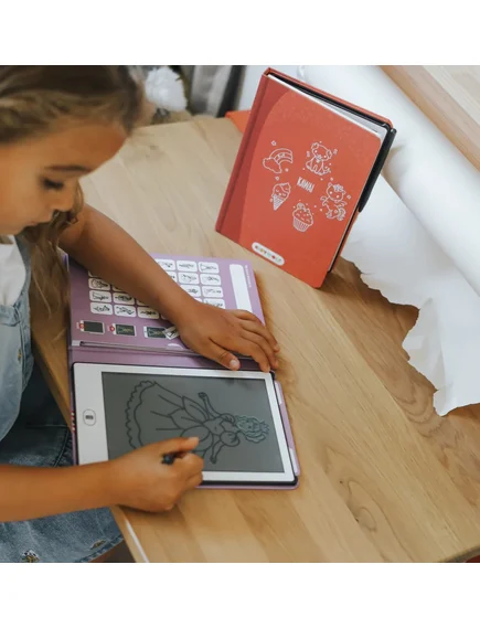 KIDYDRAW-MINI Φορητό LCD Tablet Ζωγραφικής 8.2’’ με 30 Σχέδια για Παιδιά 4+ Princess Ροζ - Image 3