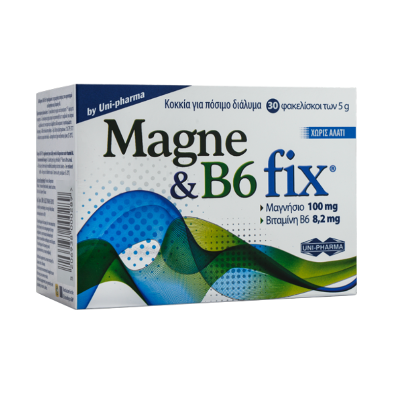 Magne & B6 fix 30 φακελάκια κοκκία για πόσιμο διάλυμα