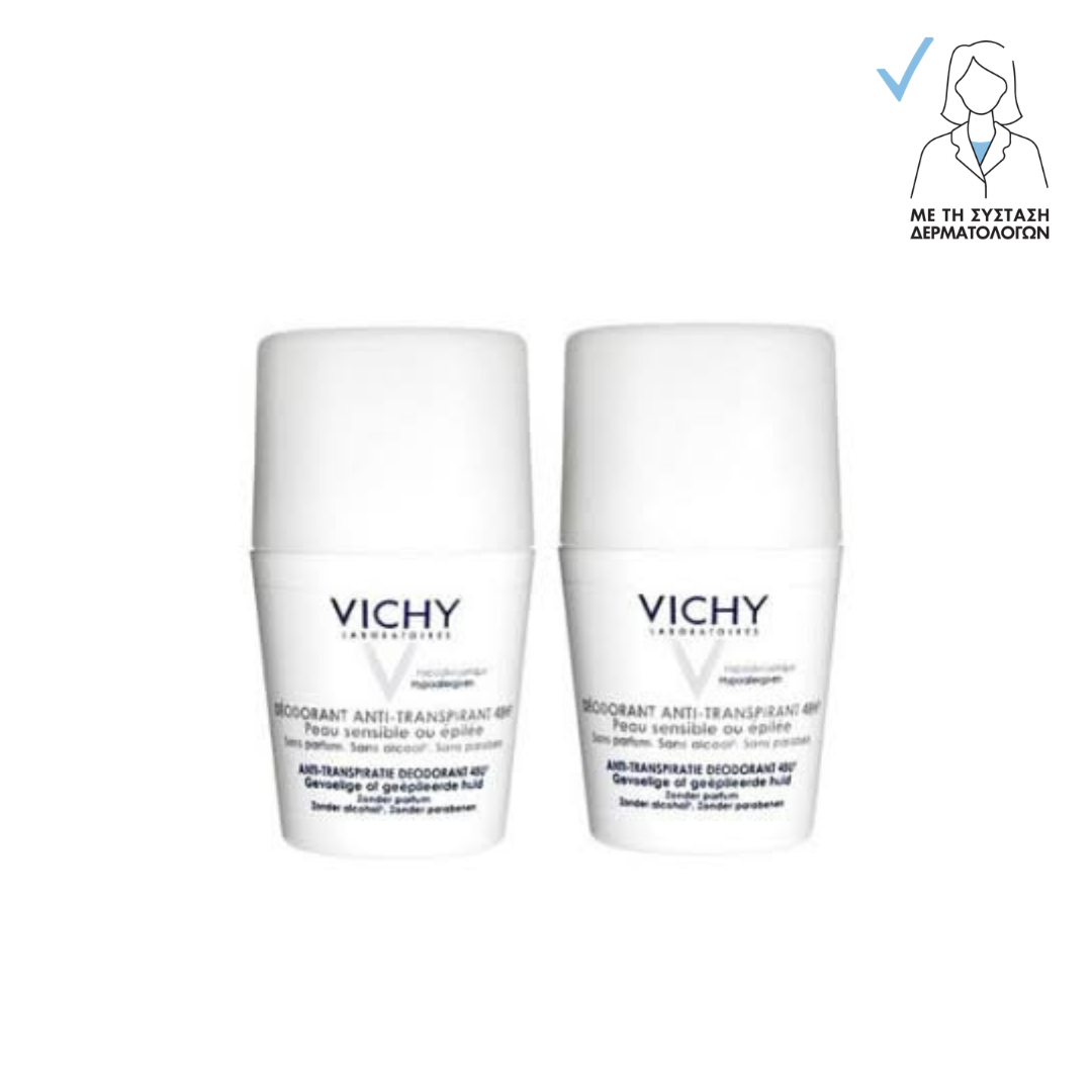 Vichy Déodorant 48h Roll-On για Ευαίσθητες & Αποτριχωμένες Επιδερμίδες 50ml