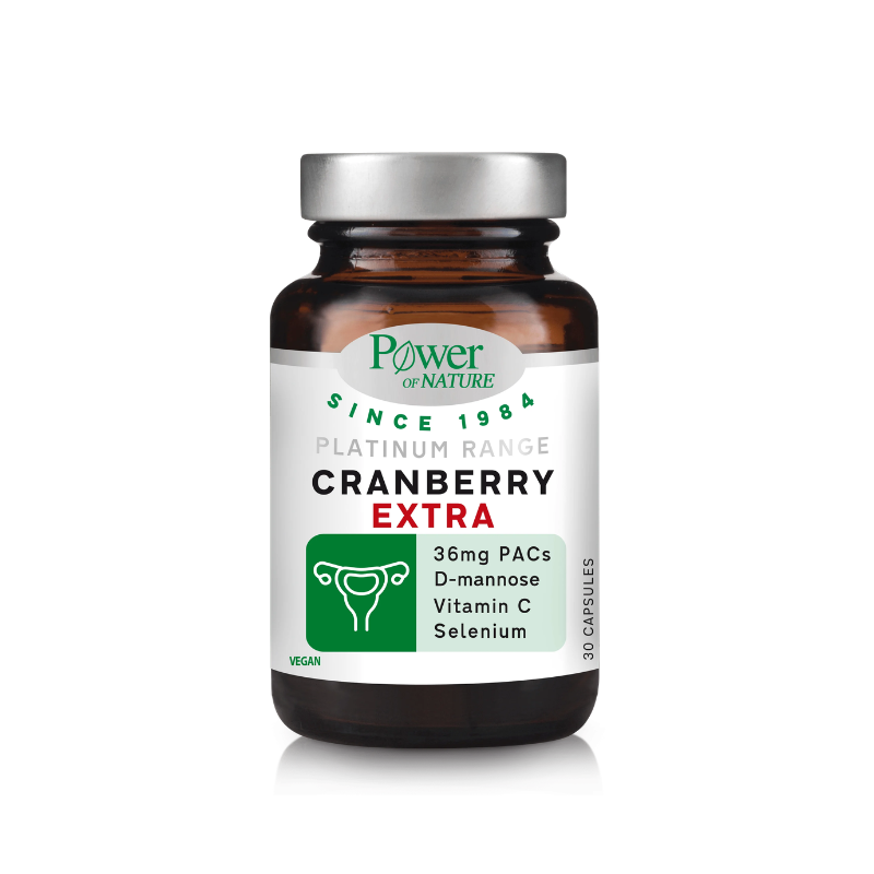 Power Of Nature Cranberry Extra με D-Μαννόζη, Βιταμίνη C & Σελήνιο – 30 Κάψουλες