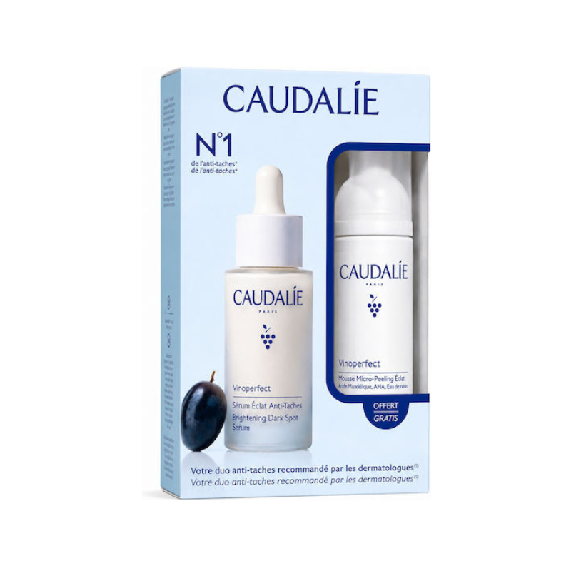 Caudalie Serum Vinoperfect + Brightening Micropeel Foam Set