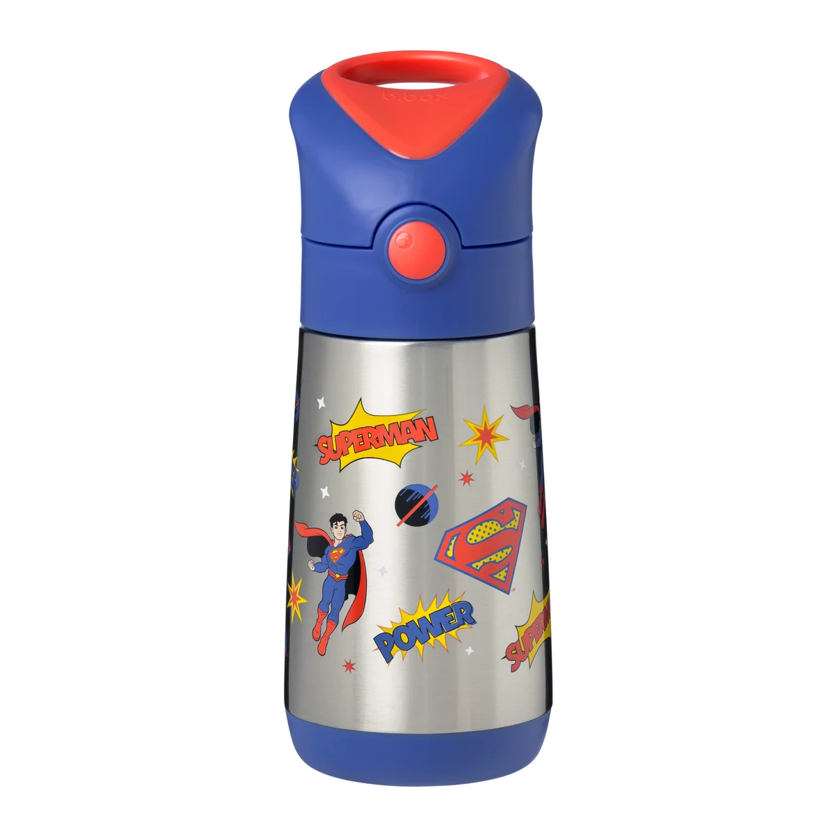 B.box Θερμός Παγούρι 350ml Superman με Καλαμάκι Σιλικόνης – Ανοξείδωτο