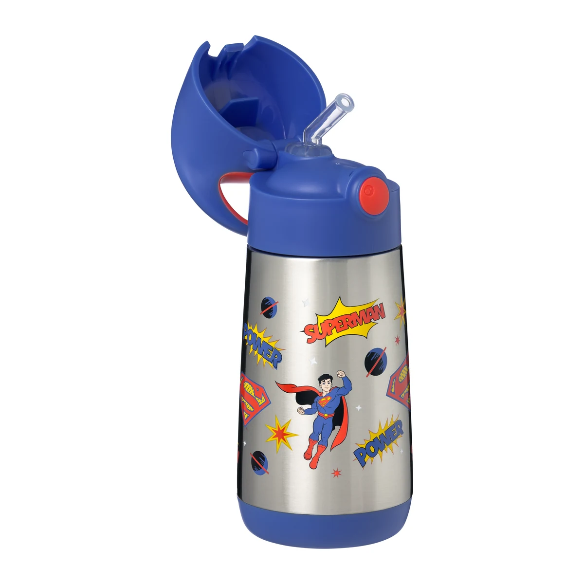 B.box Θερμός Παγούρι 350ml Superman με Καλαμάκι Σιλικόνης – Ανοξείδωτο - Image 2