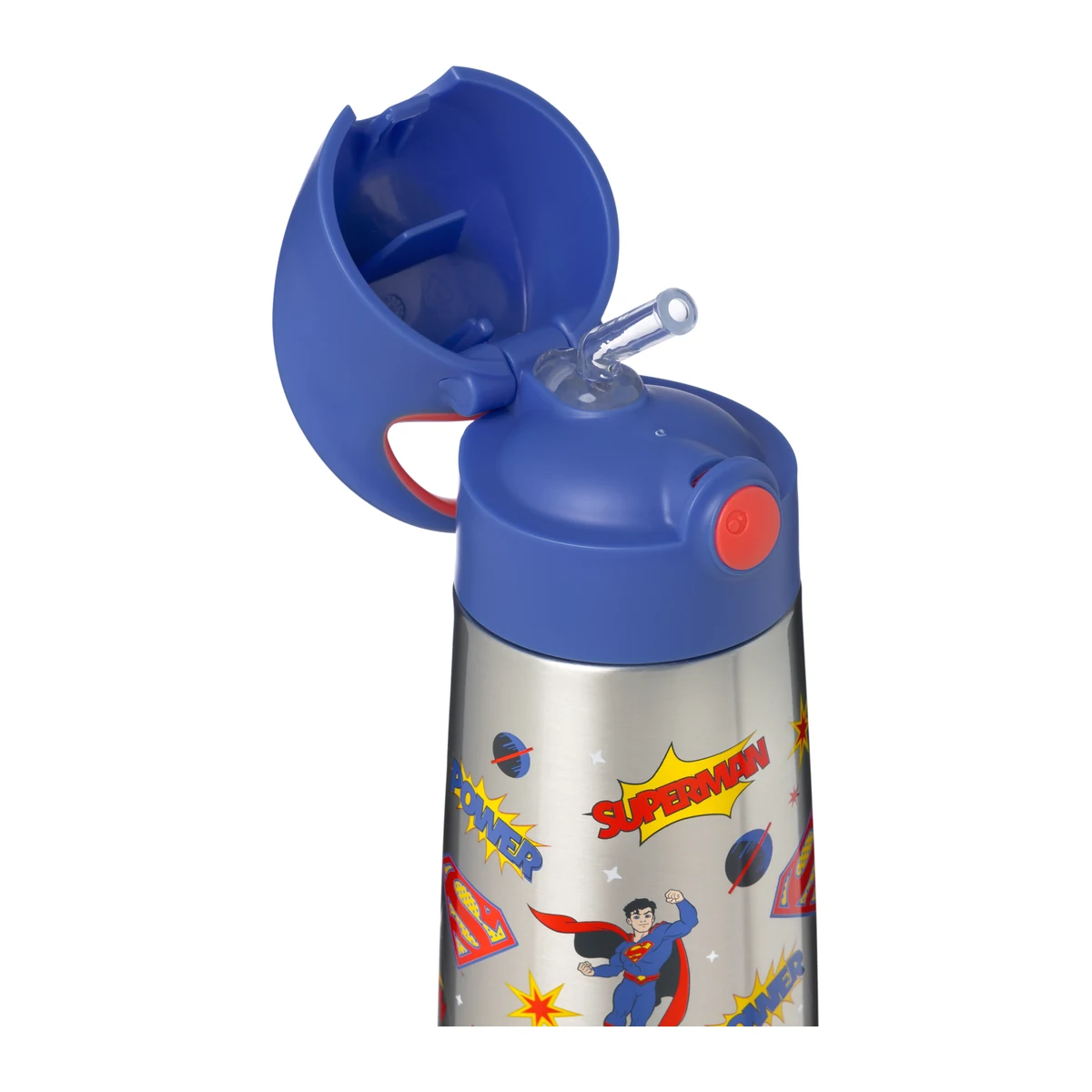 B.box Θερμός Παγούρι 350ml Superman με Καλαμάκι Σιλικόνης – Ανοξείδωτο - Image 3