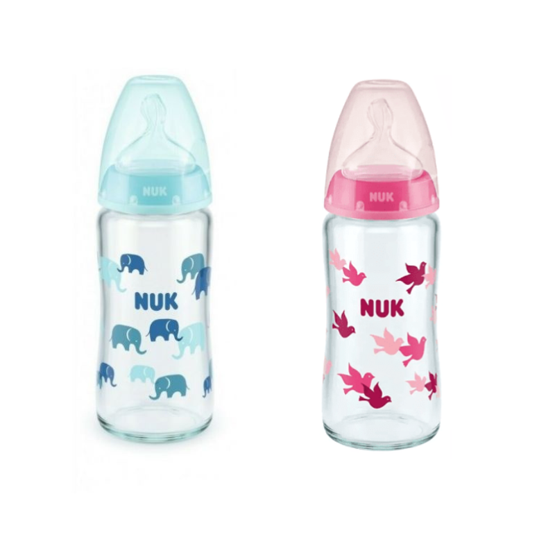 NUK First Choice Γυάλινο Μπιμπερό 240ml 0-6m με Θηλή Σιλικόνης
