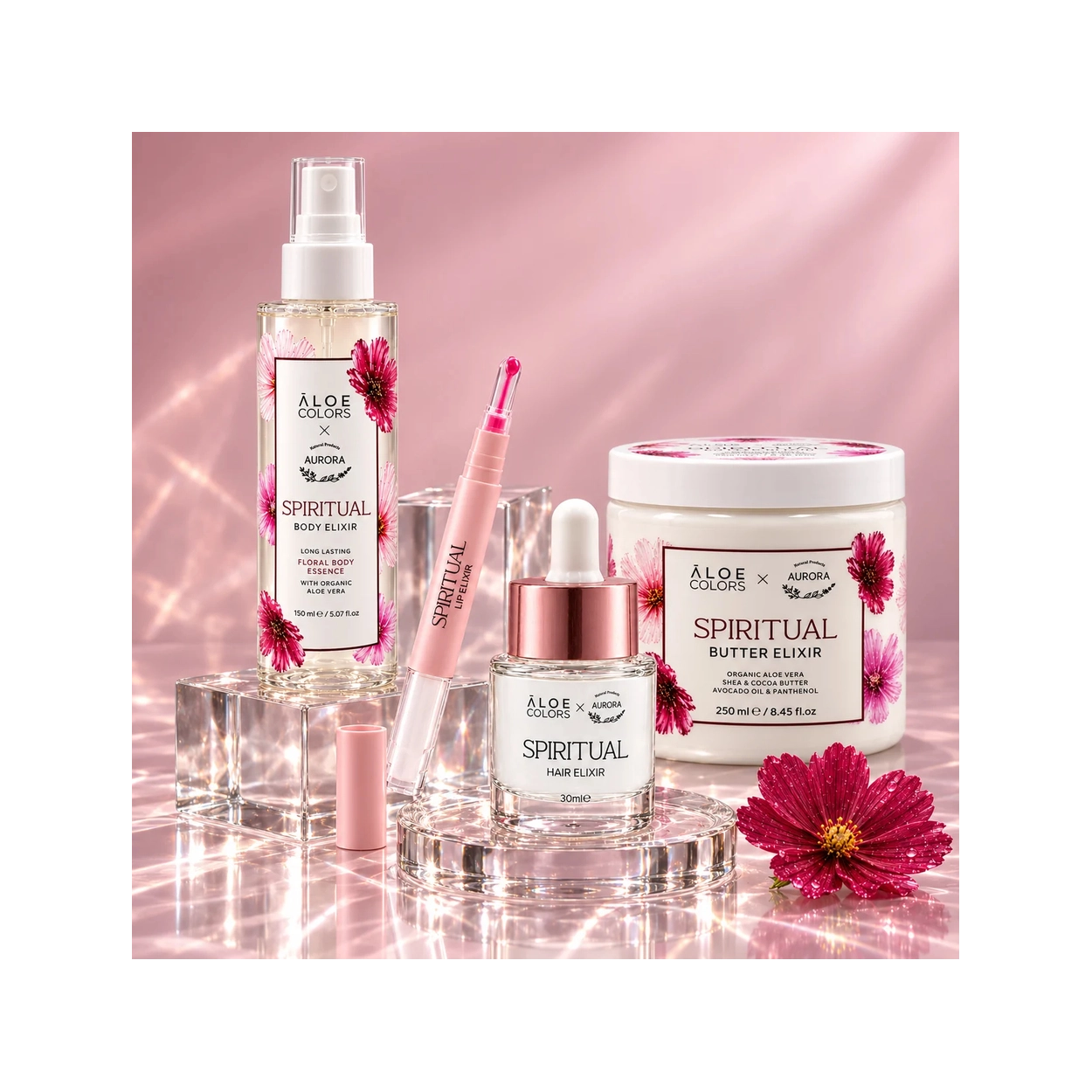 Aloe Colors SPIRITUAL Lip Elixir – Elixir Χειλιών με Πεπτίδια & Ροζ-Φούξια Λάμψη - Image 4